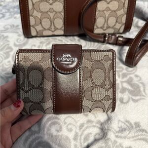Coach Brown and Tan Women's Wallet